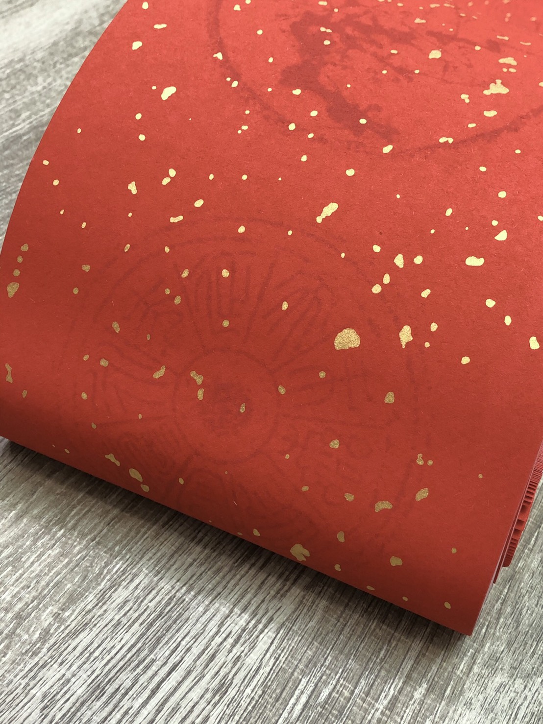 《台灣 七言瓦當灑金萬年紅 黑圖四君子》純手工製作 台灣製