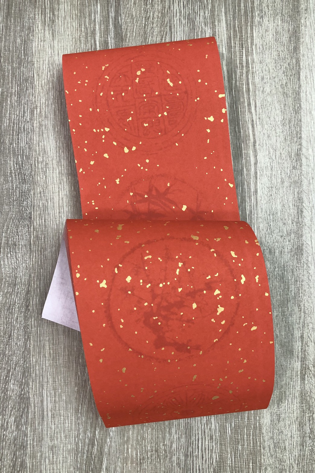 《台灣 七言瓦當灑金萬年紅 黑圖四君子》純手工製作 台灣製