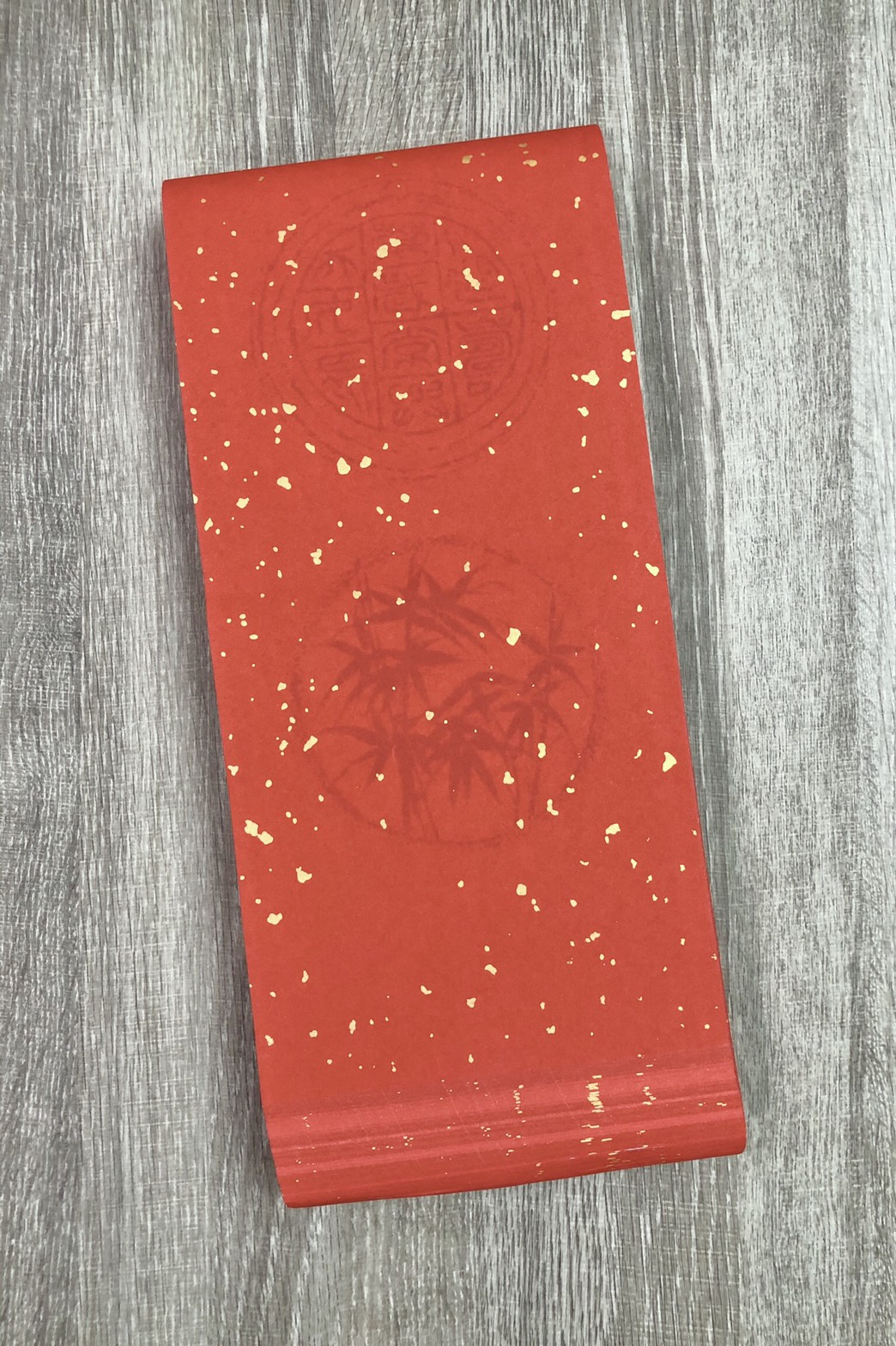 《台灣 七言瓦當灑金萬年紅 黑圖四君子》純手工製作 台灣製