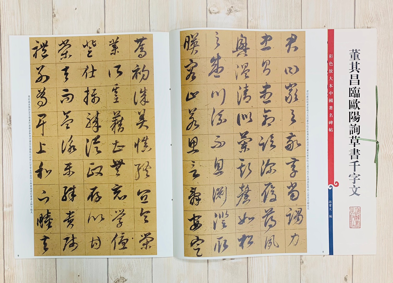 《董其昌臨歐陽詢草書千字文》 彩色放大 中國著名碑帖  上海辭書出版社