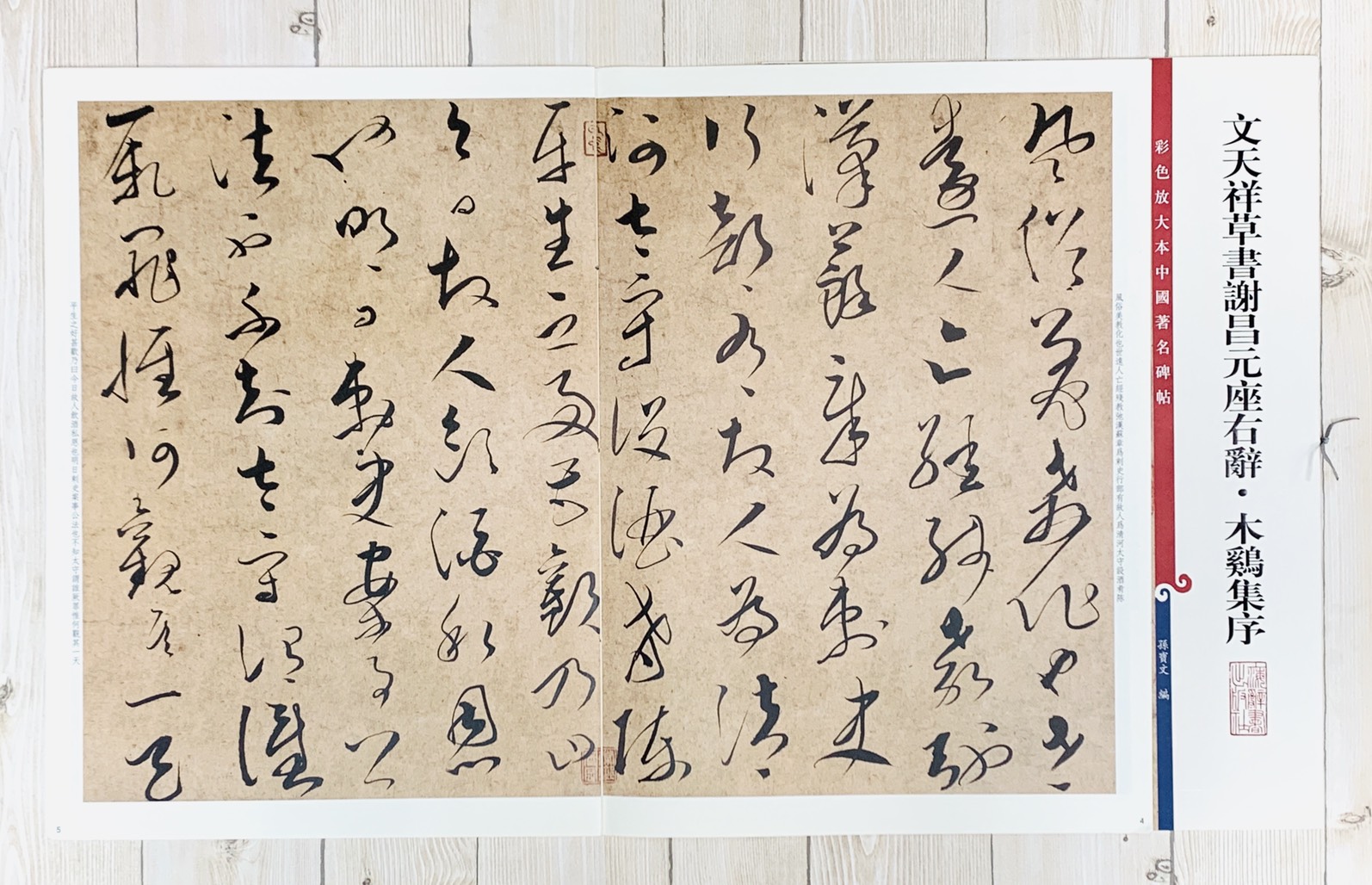 《文天祥草書謝昌元座右辭.木雞集序》孫寶文 彩色放大 中國著名碑帖  上海辭書出版社