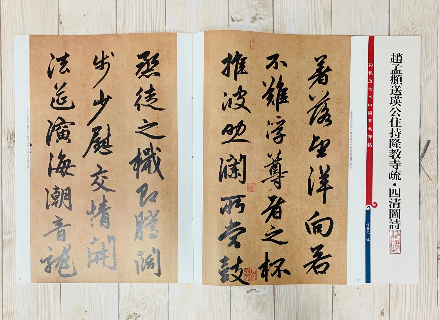 《趙孟頫送瑛公住持隆教寺疏 》 彩色放大 中國著名碑帖  上海辭書出版社