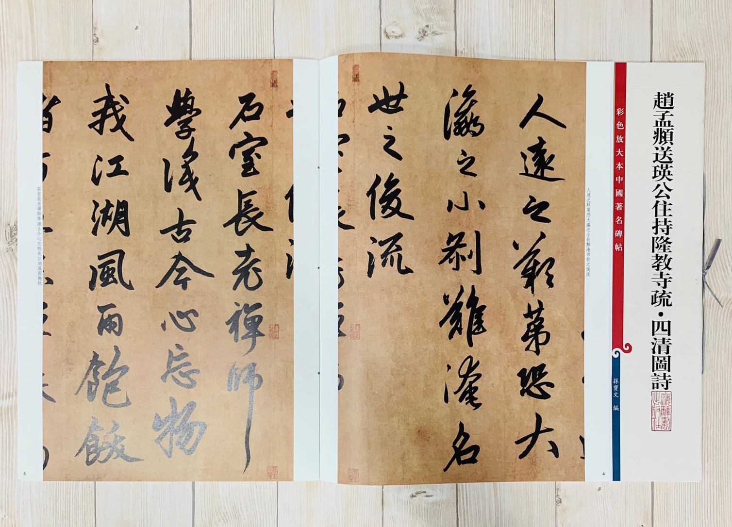 《趙孟頫送瑛公住持隆教寺疏 》 彩色放大 中國著名碑帖  上海辭書出版社
