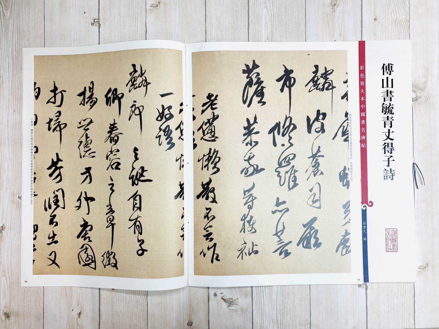 《傅山書毓青丈得子詩》 彩色放大 中國著名碑帖  上海辭書出版社