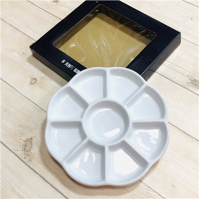 《天成 7.5” 瓷器調色盤》 7.5吋 梅花盤 調色盤 瓷器