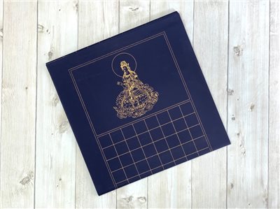 《佛像心經紙 慈青色》直式  / 對開 / 手工宣
