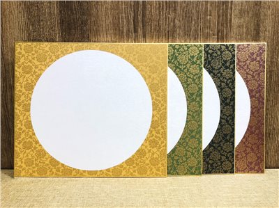 《圓形白宣紙 畫仙板 (24x27cm) 》日本製 簽名板 繪畫板