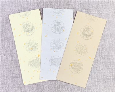 《蠟染對聯紙 灑金七言四君子 (小)》 15x75cm