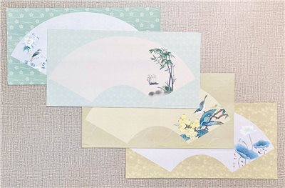 《國風扇面》 蠟染箋 尺寸：約23x46cm 扇形紙 扇面紙 半生熟宣 安徽製