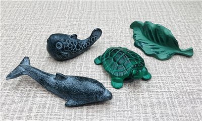 《鐵文鎮-紙鎮》 造型文鎮 海豚 河豚 烏龜 樹葉 鑄鐵文鎮