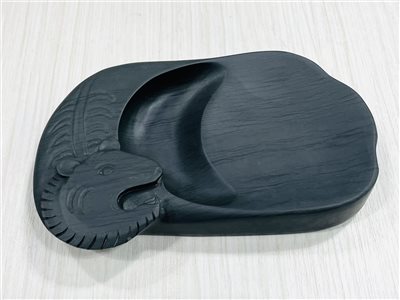 《細羅紋歙硯—虎》 硯台 歙硯