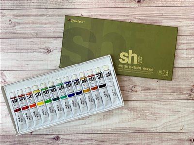  《ShinHan 新韓 國畫顏料》 一盒13色  7.5ml  韓國 國畫