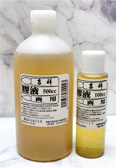 《吉祥 膠液》100ml / 500ml 國畫 膠彩 水干 礦物顏料 調膠 日本進口 吉祥 膠液 顏料 膠水 膠 kissho