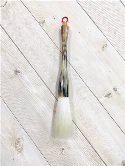 《白牛角純羊毫 8.5cm》 特選超細光澤深度山羊，具有收藏價值配對高級牛角凍